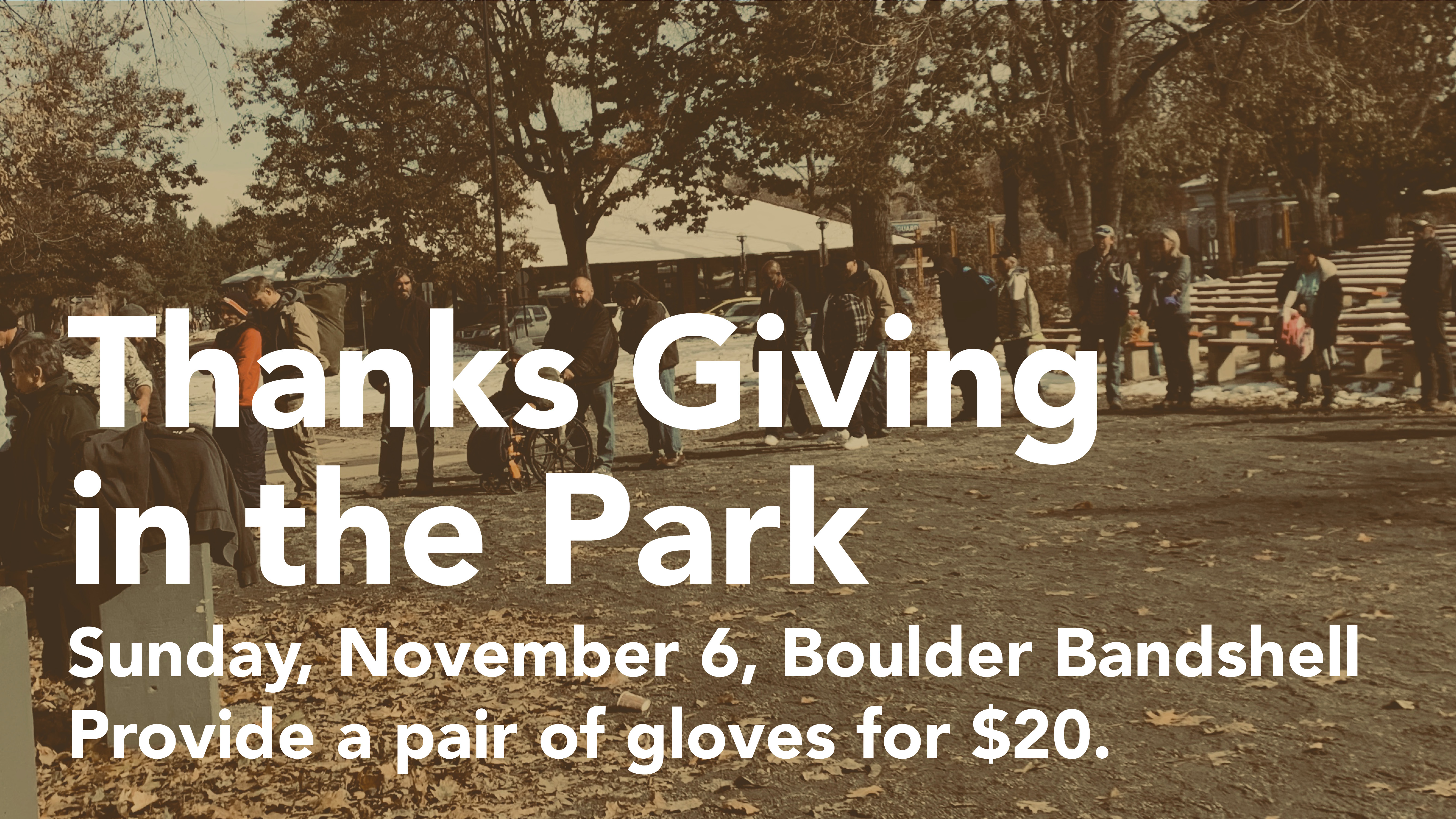 Announcement slide - Thanks Giving in the Park