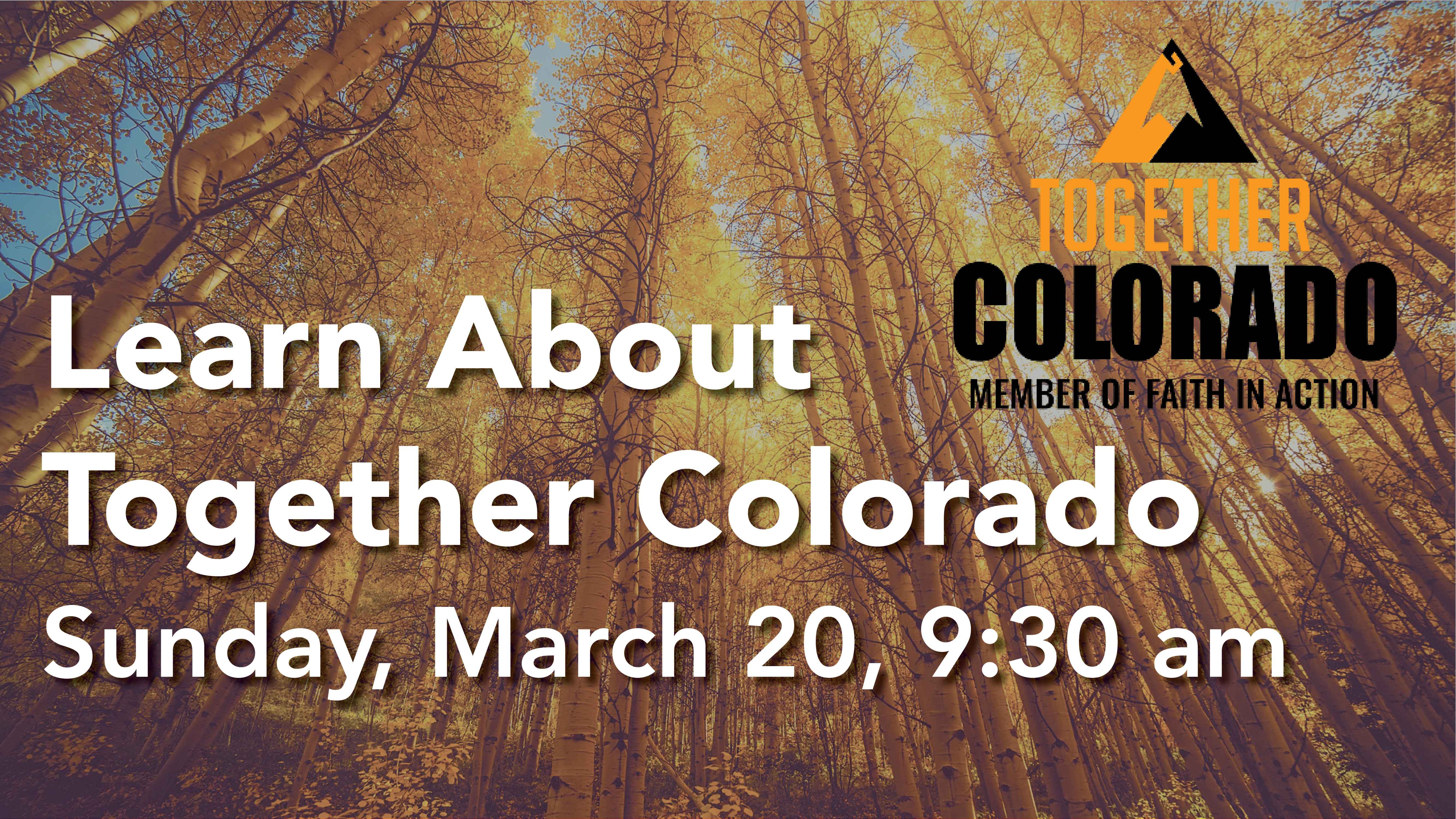 Announcement slide - Learn about Together Colorado