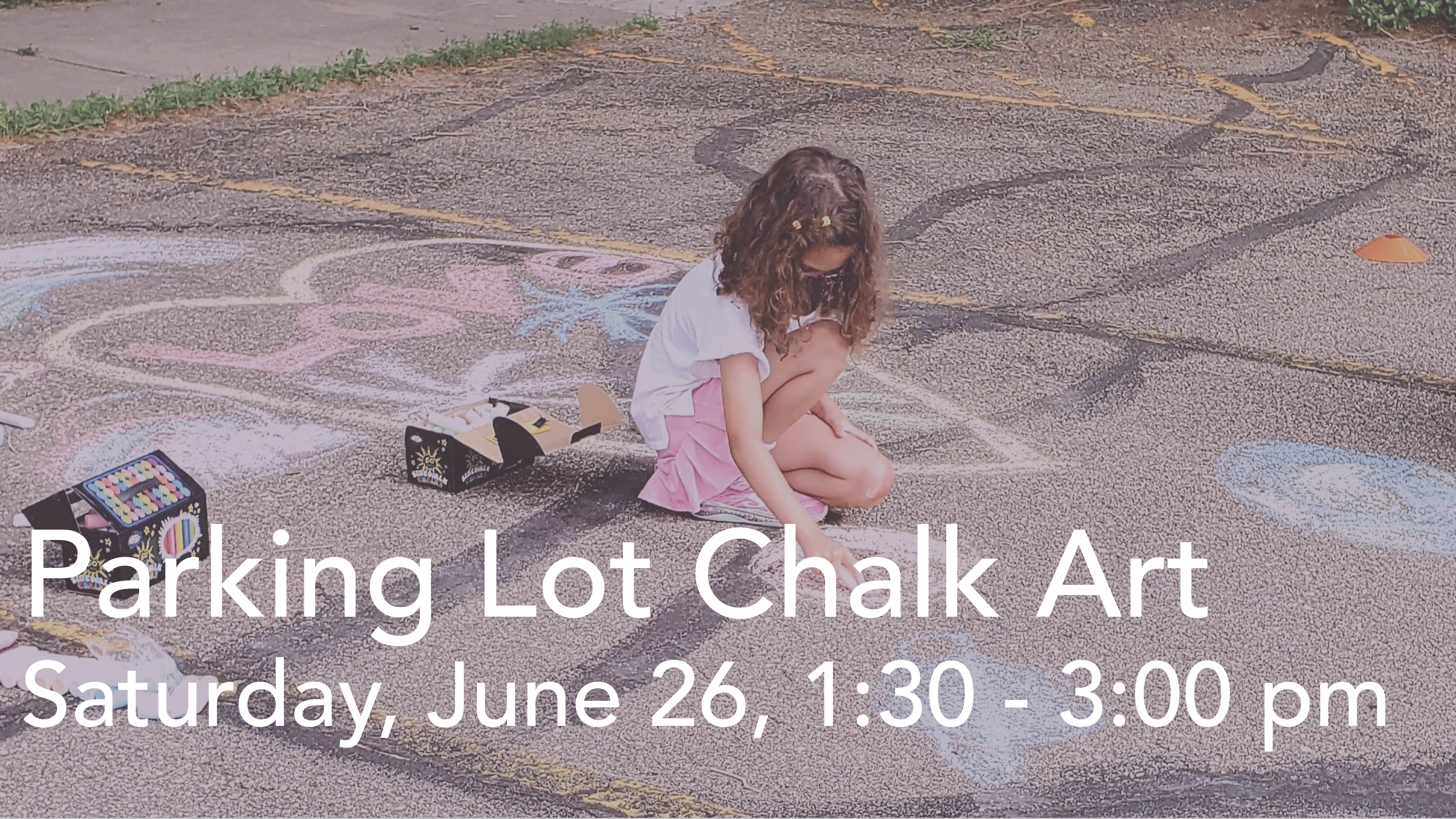 Announcement slide - Parking Lot Chalk Art