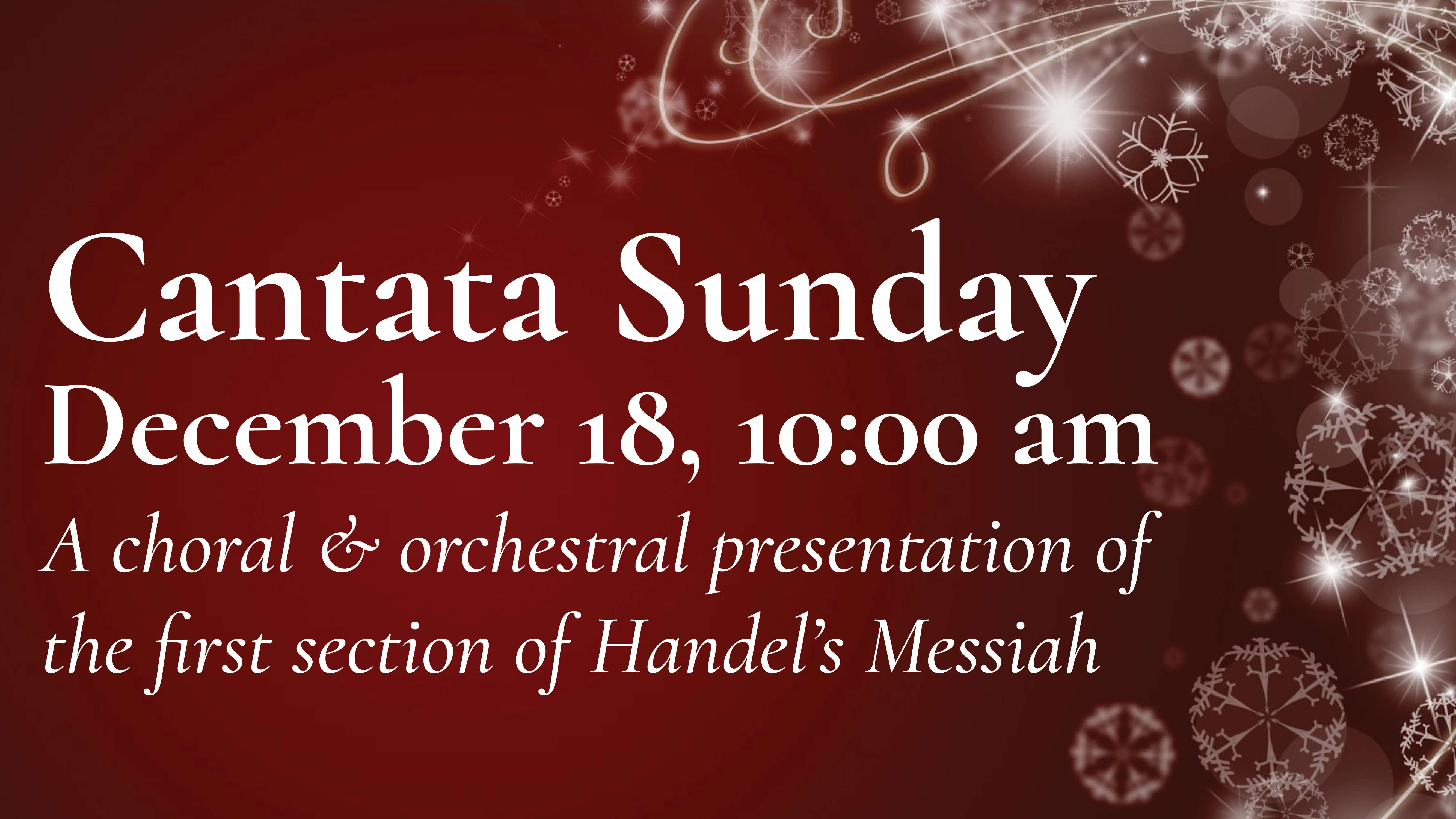 Announcement slide - Cantata Sunday